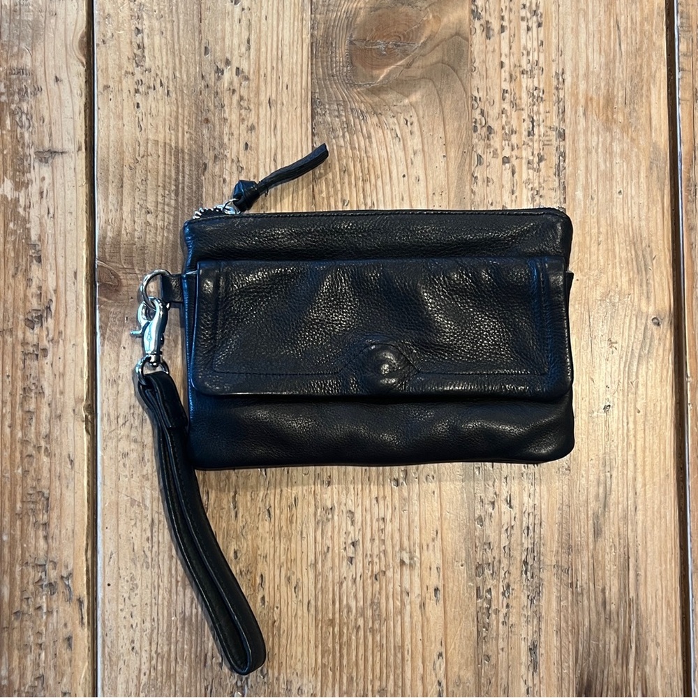 Day & Mood Black Genuine Leather Wristlet